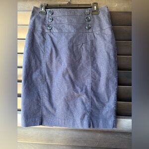 Worthington Size 10 High Waist Denim Blue Pencil Skirt Lined Nautical